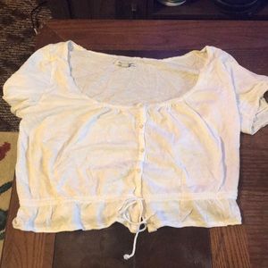 White boho crop top